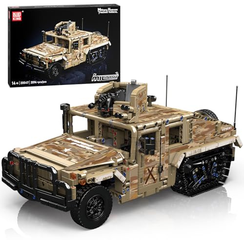 Mould King 20047 Technik Militär-Geländekettenfahrzeug Bausätze, STEM-Panzer-Bausatz, Armee-Spielzeug-Baukasten für Erwachsene, Jungen und ab 14 Jahren (2094 Teile)