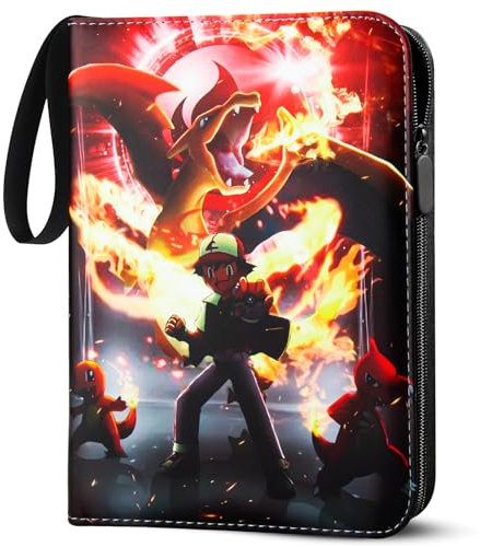 Sammelkarten Album,Sammelalbum für Pokemon Karten,900 Pockets 50 Seiten 9 Taschen Sammelbuch Sammelkartenalben,PU-Oberfläche Wasserdicht Karten Halter, Karten Heft Ordner Buch,50 Pcs Seite