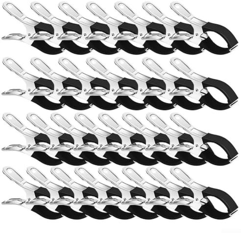 Lot de 6/30 clips de protection de piscine en acier inoxydable essentiels pour la protection contre le vent et les rayures (30 pièces noires)