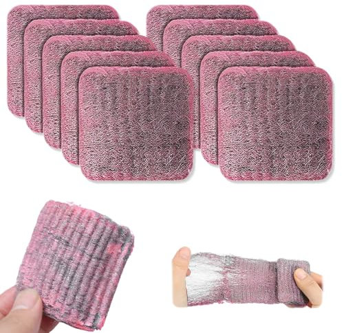KEWUF 10 Pcs Stahlwolle Seifenpads, Topfreiniger Aus Stahlwolle, Wiederverwendbare Scheuerschwämme, Entfernen Von Fett Und Flecken Zum Entfernen Von Flecken Und Fett, Vielseitiges Reinigungspad