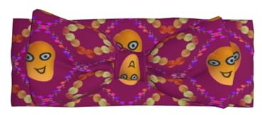 Smiley Mango Allover bedrucktes Baby-Schleifen-Haarband passt zu jedem Outfit für Babys, Kleinkinder und Kinder