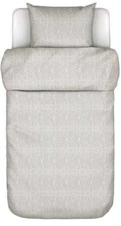 MARC O'POLO Bettwäsche Janne Grey Mist, 135x200 cm + 1x 80x80 cm - 100% Bio-Baumwollsatin 220TC - Streifen