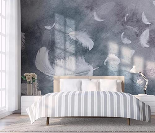 Papier Peint Plumes Blanches Fresque Murale Papier Peint Panoramique Peinture Murale Décoration -songqians-08674-400cmx260cm