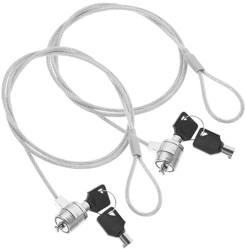 SEWACC 2 Sets Laptop Security Locks with Keys Anti-theft Computer Locking Cables Rotatable Flexible Design Sturdy Material for Home and Office Use