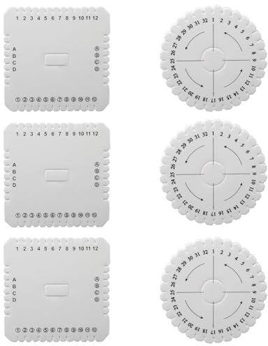 YFTRFR 6 Pezzi Dischi Intrecciati Rotond Quadrato per Corde e Fili Intrecciati Strumenti per Maglieria Artigianale Fai-Da-Te 10 cm di Diametro Disco Intrecciato A Mano Disco Portabile