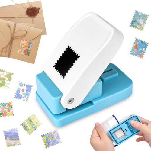 Briefmarken Stanzer, Stanzer Briefmarkenform, Locher Briefmarkenstanze | mit Gewellter Rand, Papierstanzer, Rechteckiger Briefmarkenstanzer für DIY Scrapbooking Briefumschläge Karten Locher