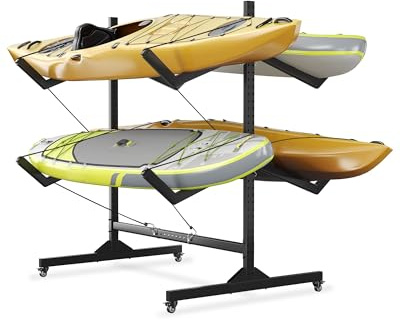 Freistehendes Schwerlast-Kajakregal, Vielseitiger Aufbewahrungsständer für Kajaks, Kanus, Paddleboards & Surfboards, Stabil & ideal für Innen- und Außenbereich, Platzsparend & Sicher