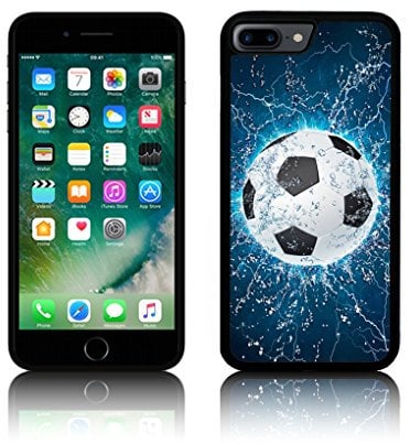 TPU Silicone 'Blue Soccer Football' Case for Apple IPHONE Silicone (iPhone 6/6S PLUS, Black)