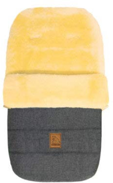 Eisbärchen 968 GM Großer Lammfellfußsack in grau meliert, grau