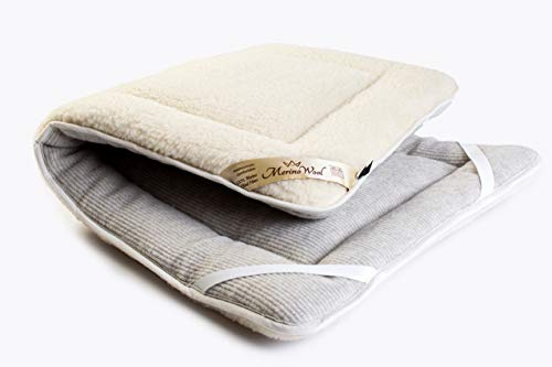 Merino Reversible Mattress Topper PERUGIANO 100% Merino Wool THICK WOOLAMRKED (90x190cm)