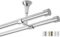 Rollmayer elegant und modern Edelstahl Vorhangstange/Gardinenstange Ø 19mm Rohr (440cm Crux, Edelstahl, Deckenbefestigung, 2-läufig) verschiedene Größen und Endstücken. Ohne Ringe!