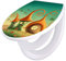 banjado Familien WC Sitz mit Absenkautomatik 44,5x37cm / Klodeckel/Klobrille mit Kindersitz aus hochwertigem Polypropylen/Toilettensitz Kindersitz integriert Motiv Zwergenhausen