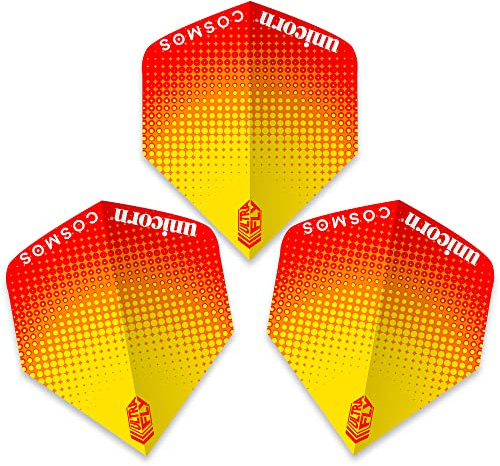 Unicorn Dart Shafts & Flights Set | Gripper 3 Cosmos | Durable Nylon | 3 Short or Medium Stems | 3 Big Wing or Plus Shape Flights