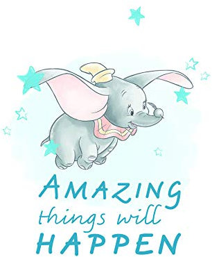 Disney Wandbild von Komar | Dumbo Amazing | Kinderzimmer, Babyzimmer, Dekoration, Kunstdruck | Größe 40x50cm (Breite x Höhe) | ohne Rahmen | WB024-40x50