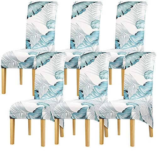 Leorate Chair Covers XL Size High Back Chair Seat Covers Stretch Printing Floral Chair Slipcover for Dining Room Banquet Hotel Home Decor Color-332 Pack of 6