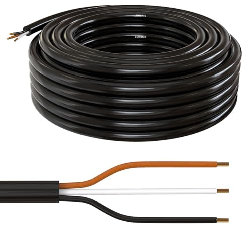 Lumonic 10m FLRYY Fahrzeugleitung 3x1mm² schwarz | 3-adrig | Anhängerkabel | mehradriges KFZ-Kabel | Öl- und Kraftstoffbeständig, flammwidrig | Niedervolt