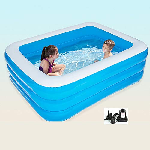 QIANG Piscine Gonflable Adultes Grande Famille Trois Couches épaissies Pataugeoires Extérieures Piscine,210 * 150 * 60cm