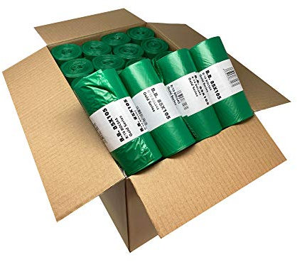 Clim Profesional 480 Bolsas de Basura en Color Verde. Con Capacidad de 100 Litros para Cubo de Comunidad. 480 Sacos de Basura Resistentes con Termosellado. Caja 48 rollos -10 Bolsas por Rollo