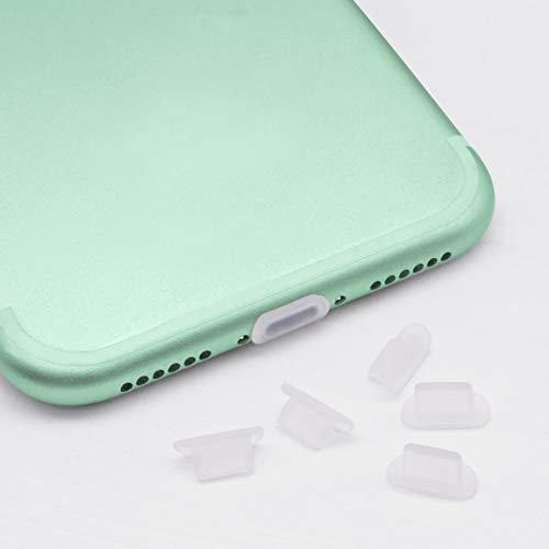 5pcs Anti Dust Plugs Compatible with iPhone 12/12 Pro/11/11 Pro Max/SE/XR/X/8 Plus/8/7, Silicone Dust Plugs Anti-dust Plugs Caps Charging Port and Earphone Jack Protector for iPad Air Mini Pro Clear