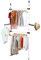 Cerlingwee Porte-manteau de vêtement, durable Heithe largeur réglable 2 barres cintre ABS penderie télescopique pour ménage pour chambre à coucher
