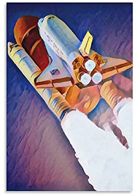 GNKIO Space Shuttle Poster Dekorative Malerei Leinwand Wandkunst Wohnzimmer Poster Schlafzimmer Malerei 24x36inch(60x90cm)