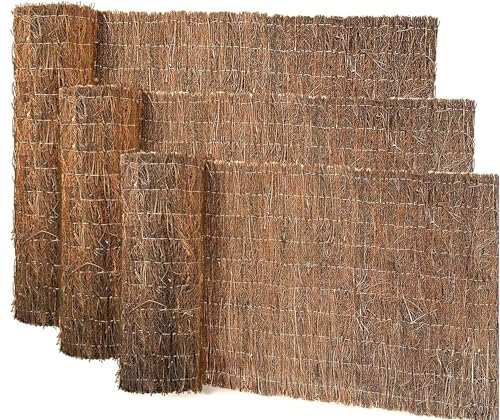 Floordirekt Heidekrautmatte 200 x 300 cm - Sichtschutz, Windfang & Dekoration für Garten, Balkon & Terrasse - Naturprodukt - wetterfeste Sichtschutzmatte, Sichtschutzzaun, Weidenmatte