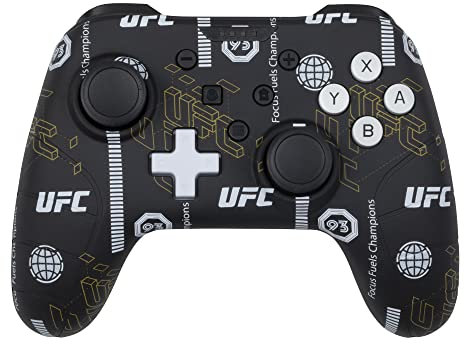 Konix UFC Manette filaire pour Nintendo Switch, Switch 2 et PC - Fonction vibration - Câble 3 m - Noir et blanc