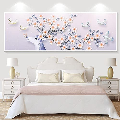 Diamantmalerei Bilder für Erwachsene und Kinder Sika rotwild DIY 5D Diamond Painting groß Full Drill Strass Stickerei Kreuz Stich Mosaik Diamantmalerei Wand Dekorationen 40x100cm