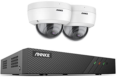 ANNKE H500 8CH 6MP NVR POE Security Camera System, 2x 5MP IP CCTV Cameras Kit Compatible with Alexa, Audio, Colour Night Vision, Smart Motion Detection, Outdoor IP67 Weatherproof, NO HDD