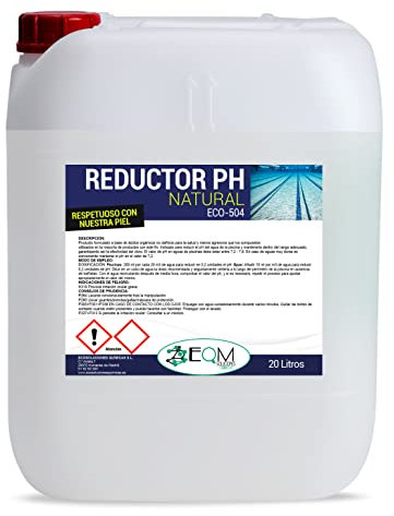 EQM - ECO-504 - Reductor de pH Natural para Piscina y SPA - 20L - Ajusta y Regula el pH de tu Piscina - 100% Natural - Respetuoso con tu Piel