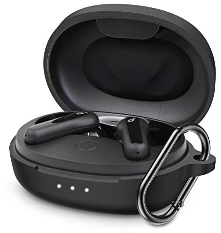 FTRONGRT Schutzhülle für Bluetooth-Kopfhörer für Anker Soundcore Life P2 mini Hülle, Bluetooth-Kopfhörerhülle aus Silikon, Stoßfest, Tragetasche Kompatibel mit Anker Soundcore Life P2 mini.Schwarz