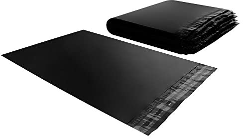 100 schwarze Kunststoffumschläge, blickdicht, Versandtaschen, 20 x 30 cm – robust, manipulationssicher und wasserdicht