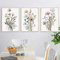 Sarah Duke 3er Set Vintage Poster, Aquarell Blumen Pflanze Bilder, Ohne Rahmen Leinwand Wandbilder, Kunstposter für Schlafzimmer Büro Wanddeko (21 x 30 cm)