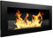 Decorspace Camino a Bioetanolo da incasso in Acciaio Nero da 2,5 Kw arredamento Moderno 90 cm con Vetro
