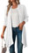 Famulily Womens Lightweight Cardigan Long Sleeve Front Open Waterfall Cardigans Irregular Dusters Sweater White XXL