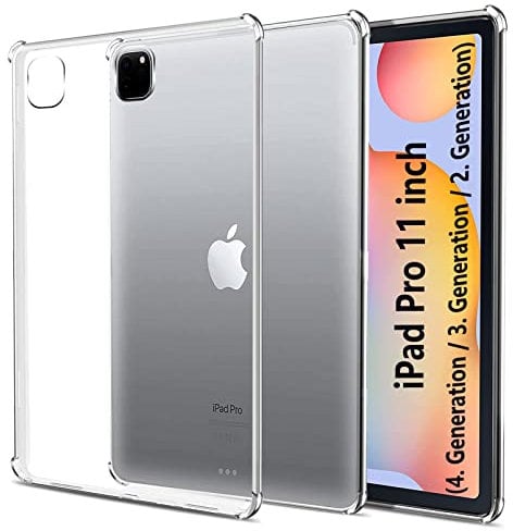easyBee Hülle Kompatibel mit iPad Pro 11 Zoll (4. /3. /2. Generation) Case, Ultradünn Silikon Stoßfest Rückseite Abdeckung HD Durchsichtig TPU Tablet Schutzhülle - Klar Transparent