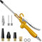 11 Pcs Industrial Air Blow Gun Set with 4.8'' Air Flow Extension, Gold Paint Metal Air Nozzle Kit with 1/4 Inches Standard Quick Fitting, Professional Air Blow Nozzle for Air Compressor Accessories