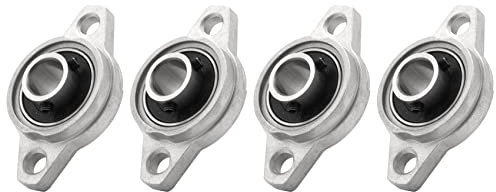 Lobamop 4 cuscinetti autoallineanti KFL001 da 12 mm, con cuscinetto a flangia in lega di, alloggiamento del cuscinetto rombo