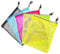 JZK 5x Multicolour 39x34cm large mesh drawstring storage bag for toys, net laundry bags for washing machine, drawstring net bag for beach toys, mesh organizer bag