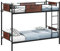 LIFEZEAL Etagenbett, Stockbett für Erwachsene und Kinder, abnehmbares 2-Ebenen-Bett ohne Matratze, Hochbett mit Kletterleiter, Industrial Style, 198 x 95 x 156 cm, Schwarz