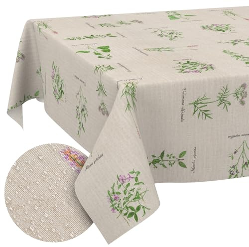 Tischdecke aus Stoff Textil abwaschbar Tischwäsche Tischtuch Baumwolle Polyester Aromatic Bio 200x140cm In-/Outdoor Tischdecke