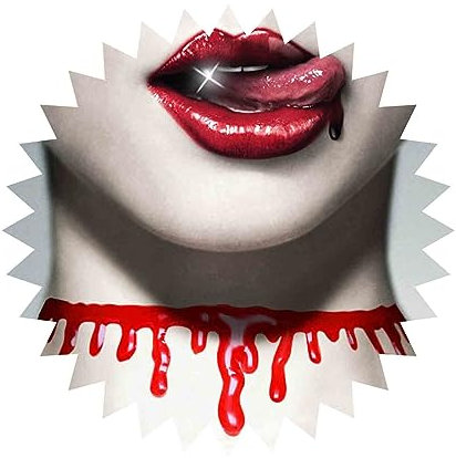 Allereya Vintage Bloodstain Choker Necklace Bloody Masquerade Necklace Creative Bloodstain Necklace Red Blood Bleeding Necklace Jewelry for Women and Girls