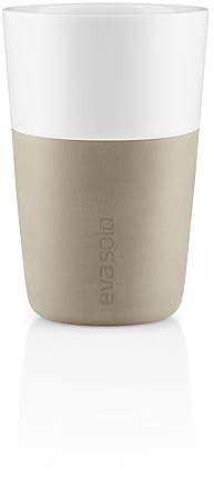 Eva Solo Cafe Tasses à Latte, Set de 2, Porcelaine, Silicone, Pearl Beige 360ml 501134