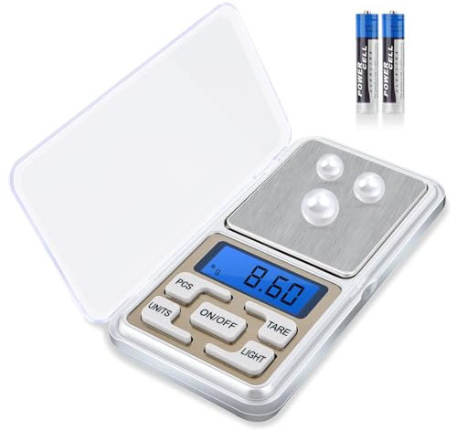 VFANDV Balances de Cuisine Precision, Balance de Precision 0.01 g/500g Balance de Cuisine 5 Unités LCD Rétroéclairé Mini Balances Alimentaire Multifonctionnelles pour Cuisine Voyage