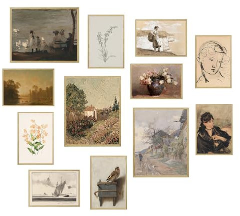 CRYUWOX Vintage Wall Art Set mit 12 Postern (Vintage 3)
