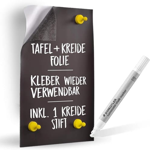 Smagtron Selbstklebende Folie - Wiederverwendbare Kleber Folie, Weiße Folie Selbstklebend, Edelstahl Folie Selbstklebend, Größe 60cm x 200cm - Ideal für Whiteboard, Kühlschrank und mehr
