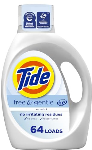 Tide Free & Gentle Liquid Laundry Detergent, 64 Loads, 84 fl oz, Tide Laundry Detergent, Clean Laundry Detergent