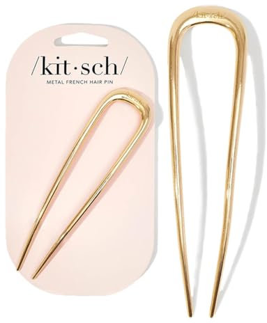 Kitsch Épingle à cheveux française en métal pour femme – Accessoires de cheveux élégants pour femmes, idéale pour les chignons et les torsions françaises, conçue pour un ajustement sûr et confortable