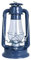 DELITE Heinze Petroleumlampe GARDEN, grosse Sturmlaterne aus Schweden, dunkelblau pulverbeschichtet, Höhe 38 cm, Einfülldeckel mit Kindersicherung, Leuchtdauer ca. 29 Std., 716023