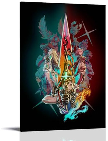 ENILSA Xenoblade Chronicles 2 Poster Dekorative Malerei Leinwand Wandkunst Wohnzimmer Poster Schlafzimmer Malerei,Wandkunst Bilddruck Moderne Familienzimmer Dekor 24x36inch(60x90cm)